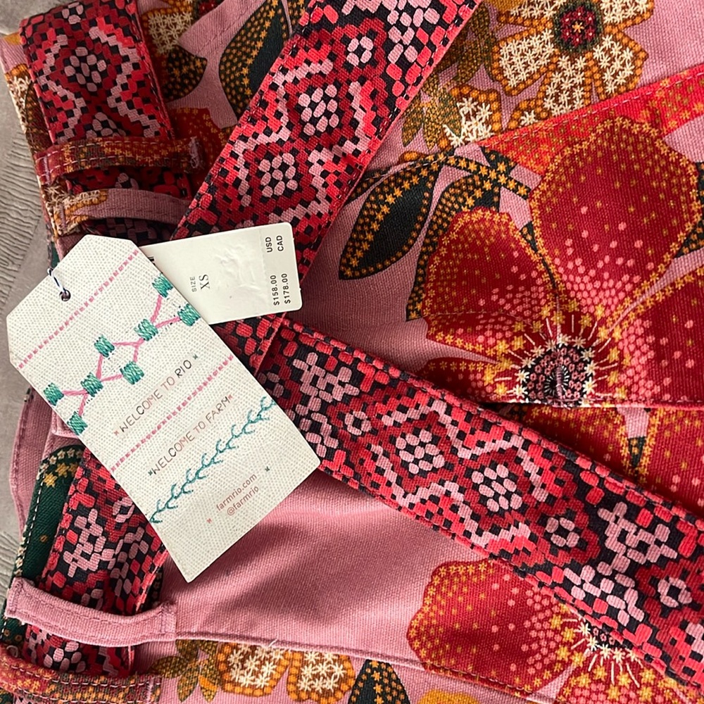 FarmRio for Anthropologie XS Cargo style pants